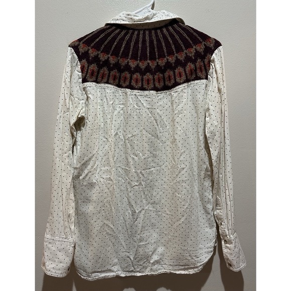 FREE PEOPLE Women's Sage Button Wool Blend Shirt‎ Size S - Ivory - Picture 8 of 8